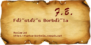 Füstös Borbála névjegykártya